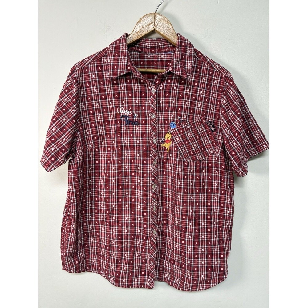 Disney Button Down Shirt Women’s  M Winnie Pooh Bee Free Vintage Embroidered